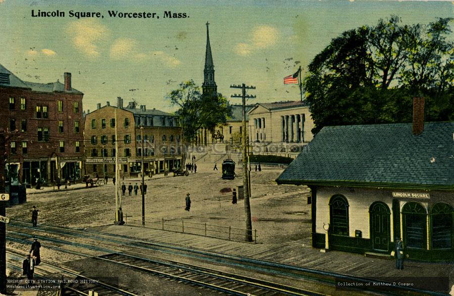 Postcard: Lincoln Square, Worcester, Massachusetts